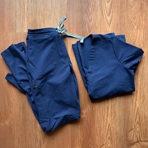 Navy FIGS Scrub Top and Bottom Set
